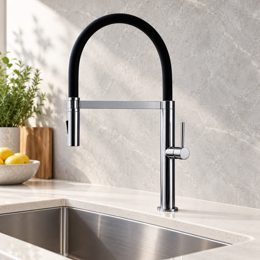 Slimline Pull Down Kitchen Mixer Chrome