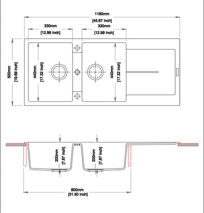 Enigma D200 - 1180 x 500 x 200mm